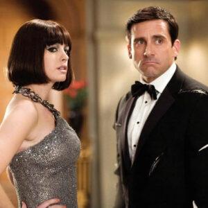Anne Hathaway (25) & Steve Carell (45) — Get Smart